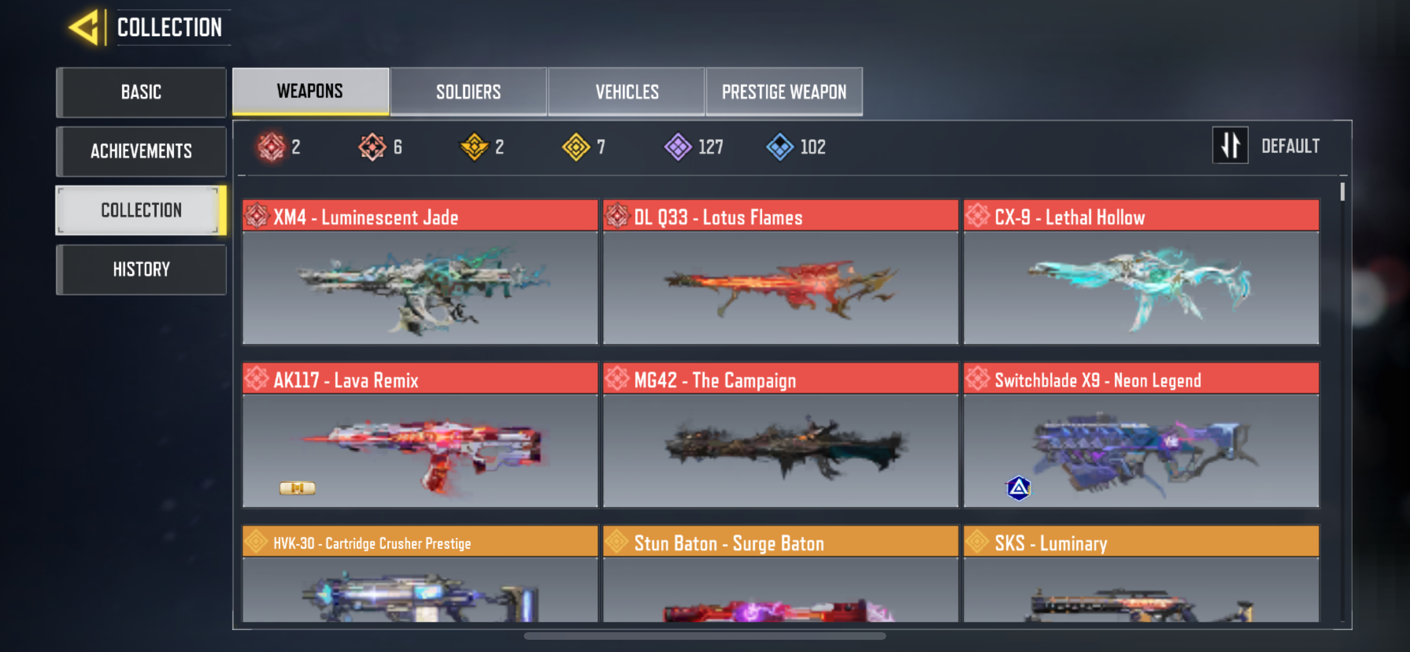 6 MYTHIC WEAPONS, 7 LEGENDARY WEAPONS & 64 EPIC SOLDIERS