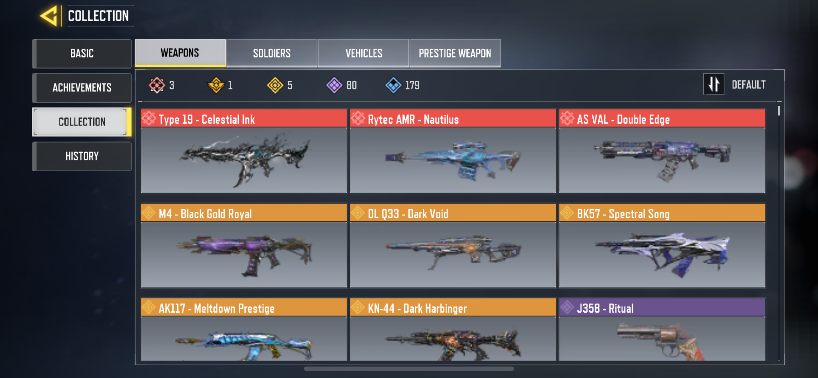 5 MYTHIC WEAPONS, 5 LEGENDARY WEAPONS, 2 MYTHIC SOLDIERS, 34 EPIC SOLDIERS