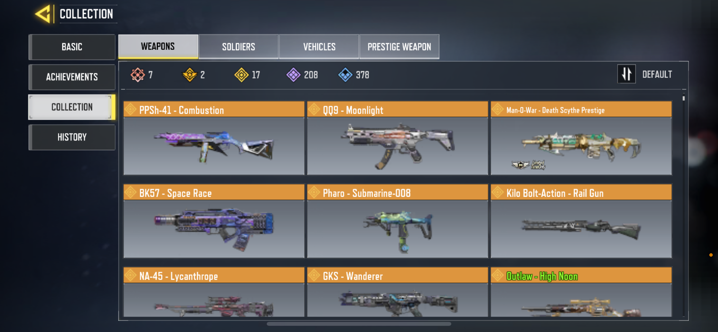 7 MYTHIC WEAPONS, 17 LEGENDARY WEAPONS 2 LEGENDARY SOLDIERS, 68 EPIC SOLDIERS