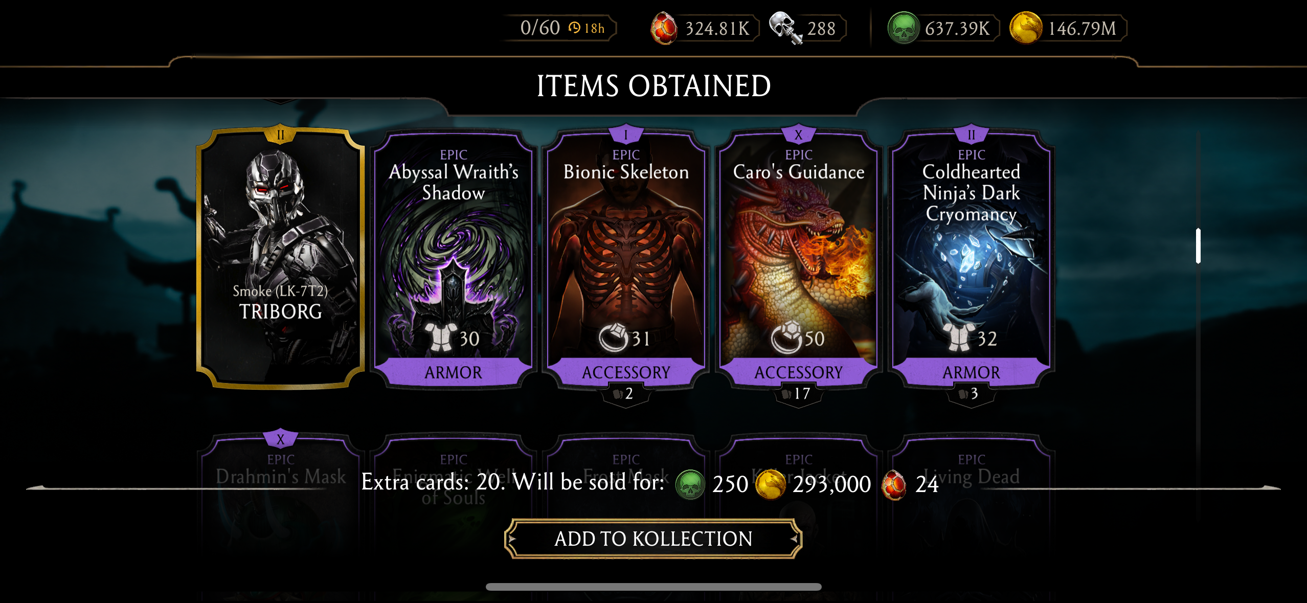 12+ RANDOM TOWER EPICS, 15+ RANDOM TOWER RARES, 15 GOLD CARDS, 2,000+ SOULS AND 60,000+ KRYPT HEARTS