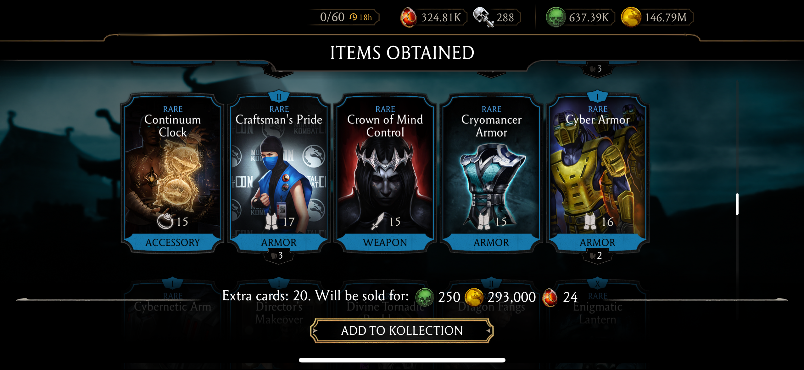 12+ RANDOM TOWER EPICS, 15+ RANDOM TOWER RARES, 15 GOLD CARDS, 2,000+ SOULS AND 60,000+ KRYPT HEARTS